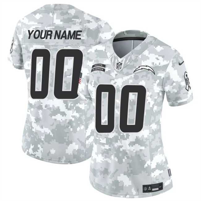 Women%27s Los Angeles Chargers Active Player Custom 2024 F.U.S.E Arctic Camo Salute To Service Limited Stitched Football Jersey(Run Small)->customized nfl jersey->Custom Jersey